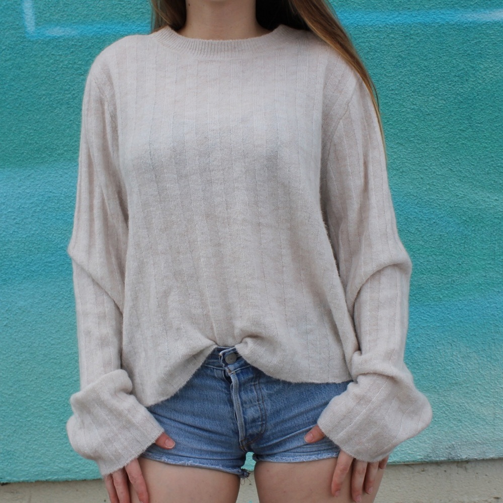 Divided Wool / Alpaca Light Grey Crew Neck Sweater